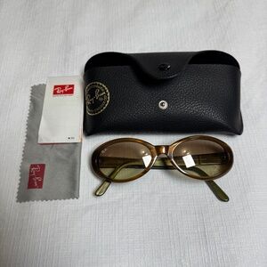 Ray-Ban Tortoise Oval Sunglasses with Black Case